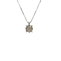 Collana punto luce in oro bianco 18kt con diamanti naturali a rosetta – Castone a 4 griffe | Idee Preziose dal 1987 - IP.CK18B/5D-1